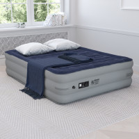 Flash Furniture WG-AM101-18-Q-GG 18 inch Air Mattress with ETL Certified Internal Electric Pump and Carrying Case - Queen